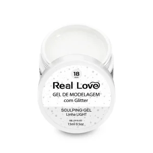 Gel Sculpting #18 White Para Unhas Com Glitter 15ml – Real Love
