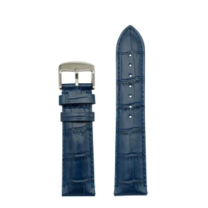 Leather Strap – Premium Embossed Alligator Blue