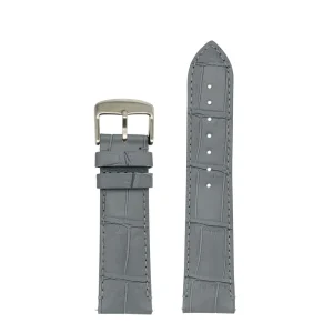 Leather Strap – Premium Embossed Alligator Grey