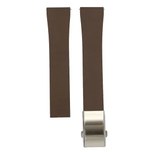 Classic FKM Rubber Cut-to-Size Watch Strap with Folding Clasp – Brown