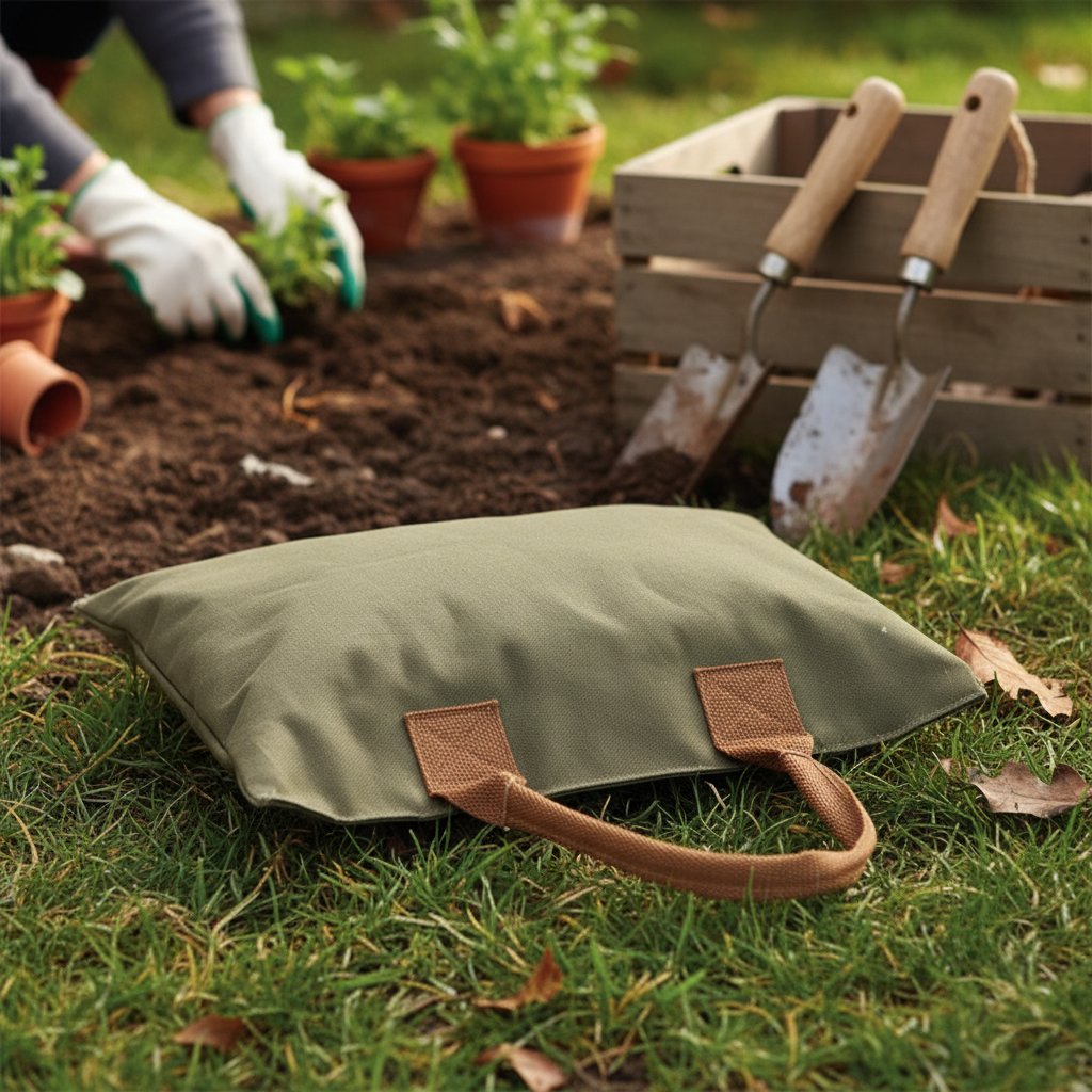 Almofada para joelhos para jardinagem com pega