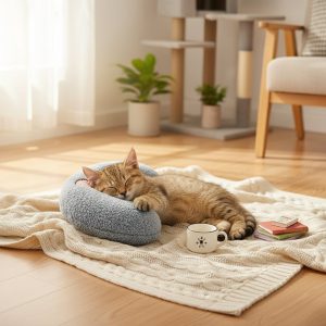Almofada de peluche para gato