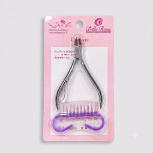 Kit Alicate de Cutícula + Escovinha Bella Rosa
